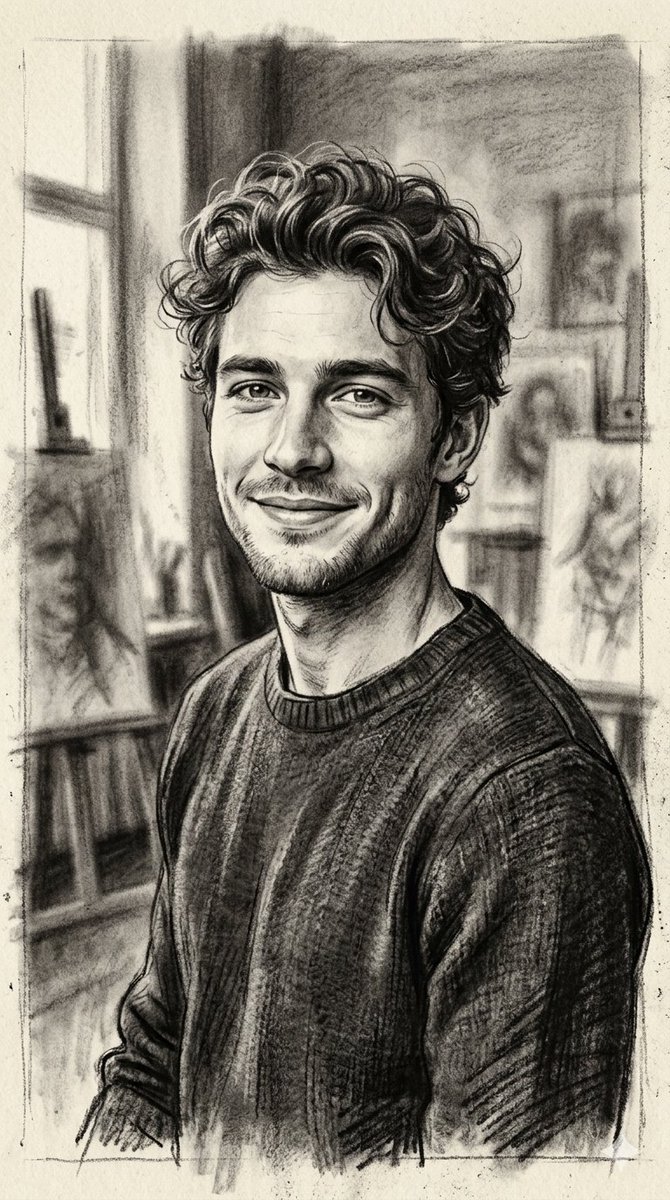 Preview image for Hand-Drawn Charcoal Sketch Portrait prompt