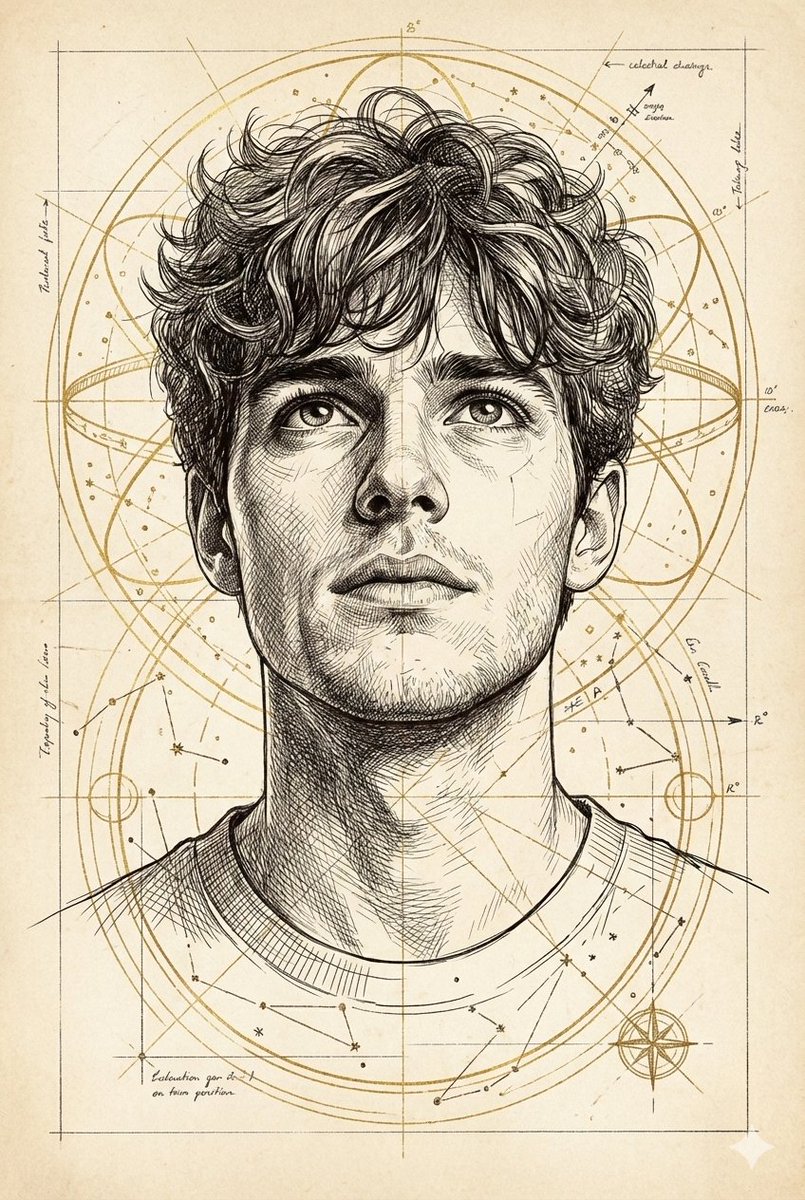 Preview image for Hand-Drawn Technical Illustration Portrait Prompt prompt