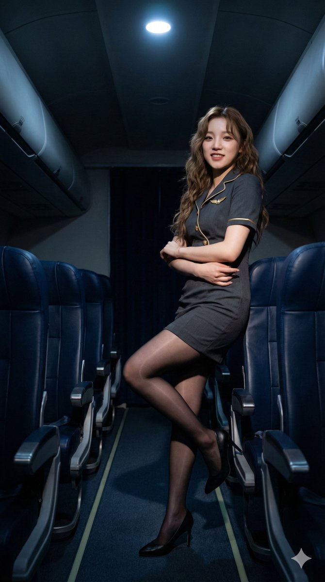 Preview image for High-Contrast Noir Flight Attendant Prompt for Nano Banana Pro prompt