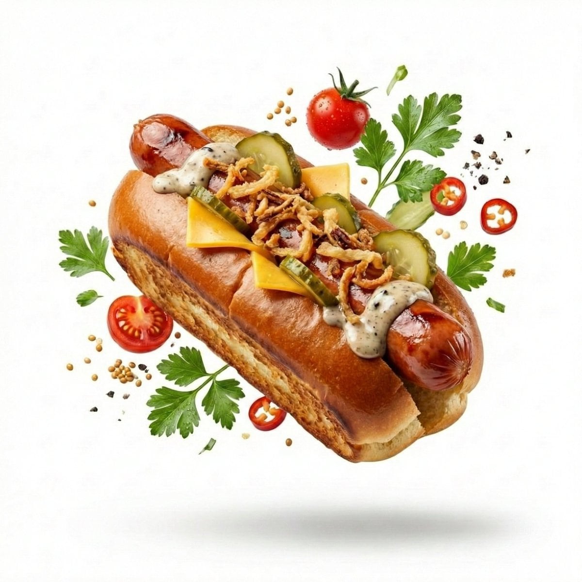 Preview image for High-End Commercial Food Levitation Photography Prompt prompt