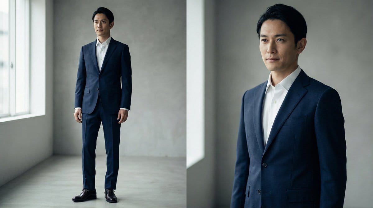 High-End Fashion Magazine Editorial Photo of a Japanese Male Model - AIプロンプト