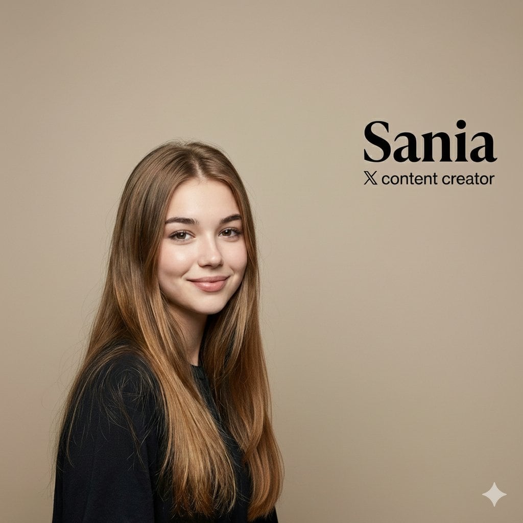 High-end professional studio portrait with custom text overlay - KI-Prompt