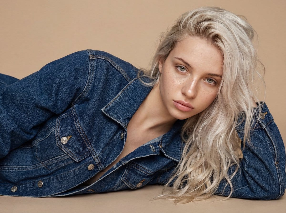 High Fashion Denim Editorial Prompt - AI Generated Character Style Image Example