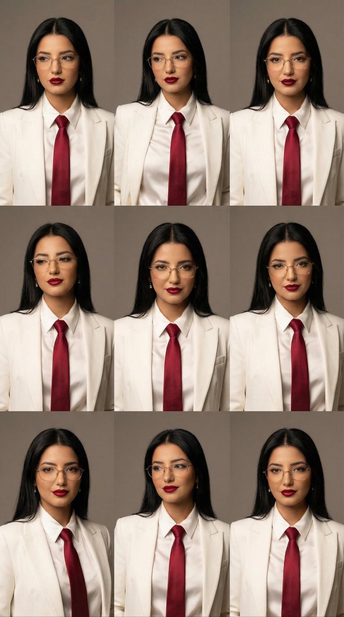 Preview image for High-Fashion Editorial Portrait Grid with Glasses prompt