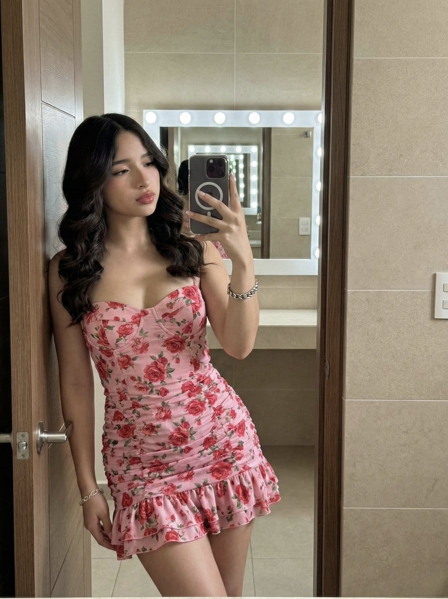 High-Fidelity Mirror Selfie Portrait with Identity Lock - AI Generated Character Style Image Example