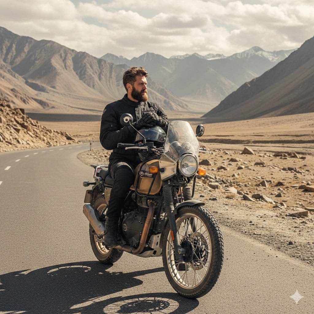 Himalayan Motorcycle Travel Photography - AI Prompt