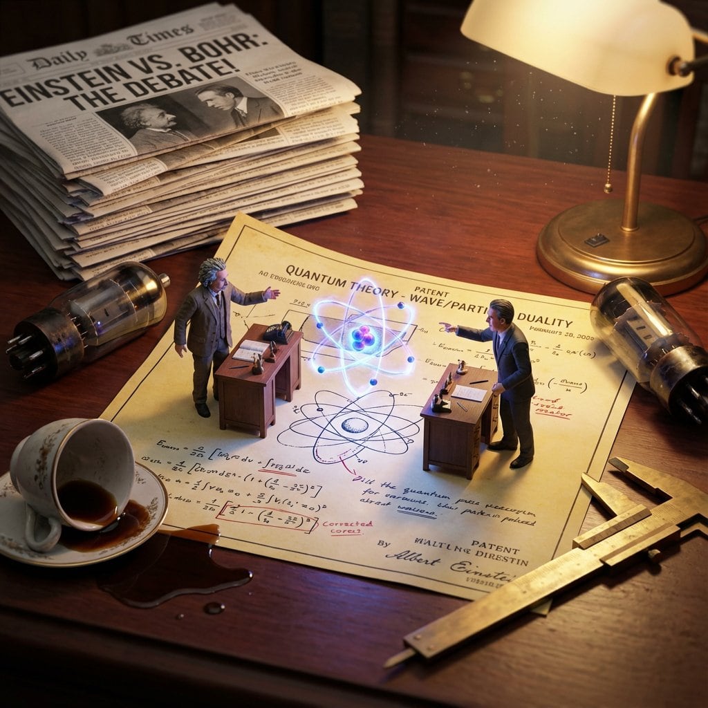 Historical Scientist Rivalry Macro Diorama Prompt - Prompt de IA