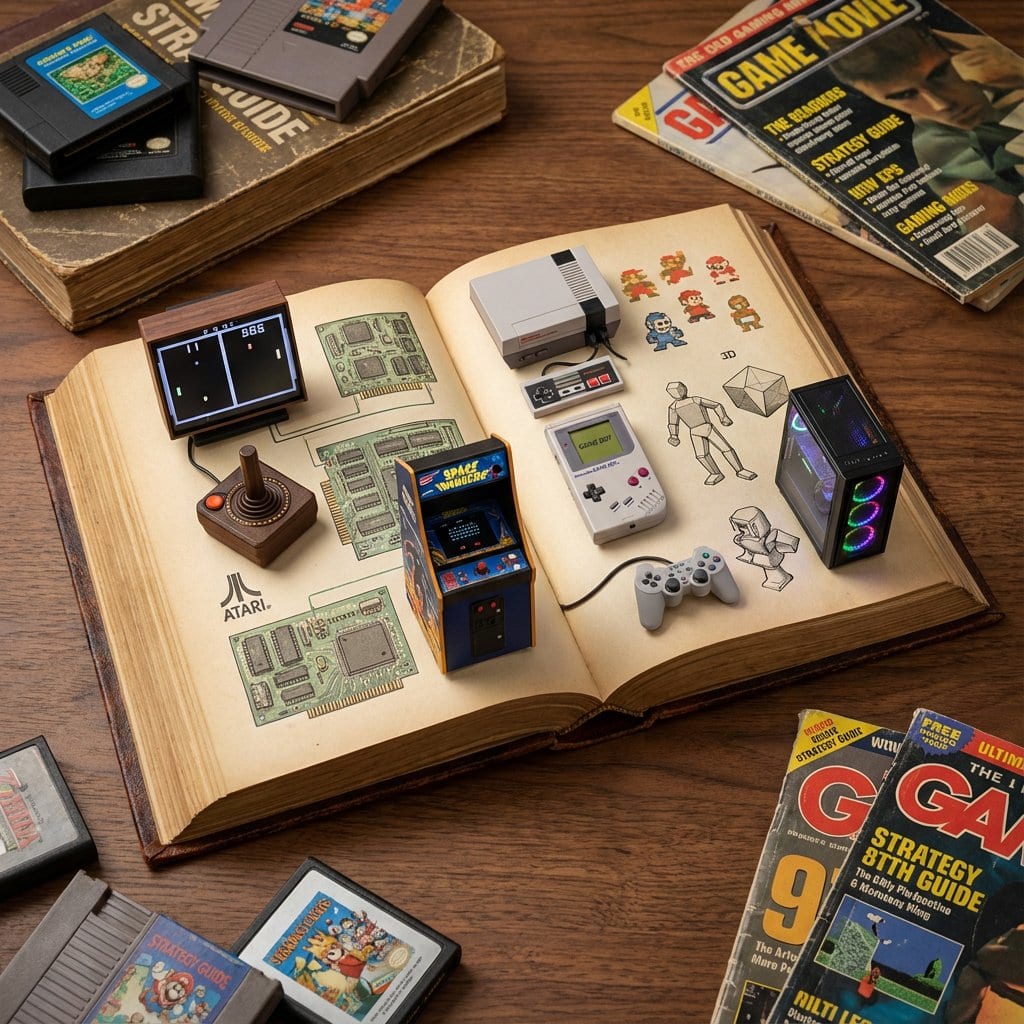 History of Gaming Diorama Book Template Prompt