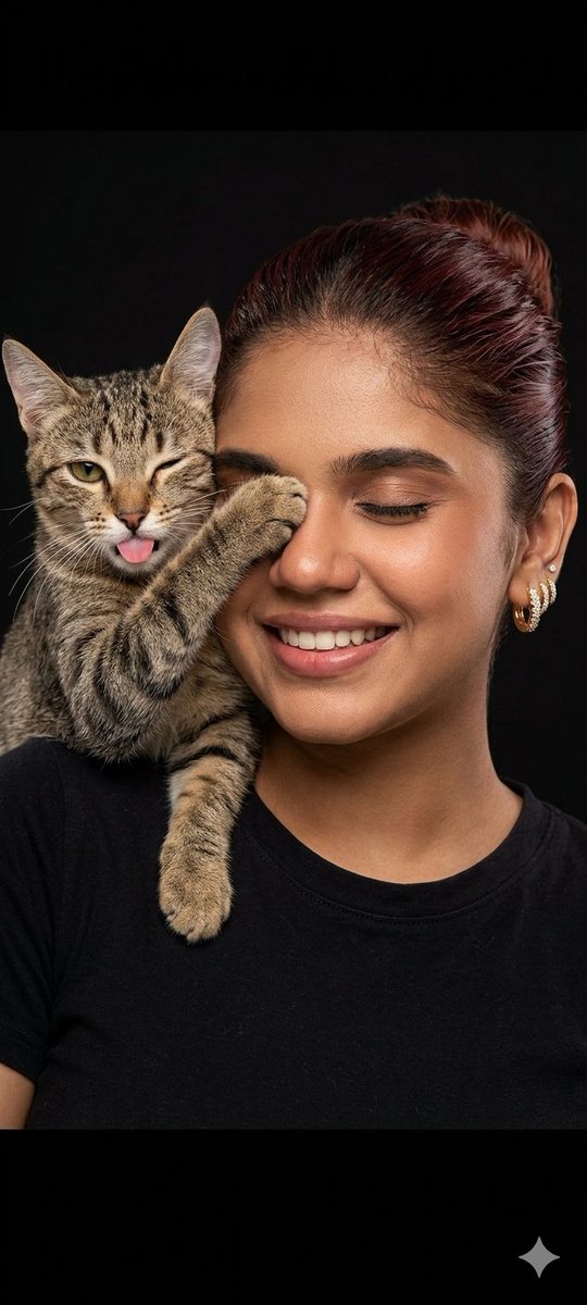 Preview image for Humorous Cat and Human Studio Portrait prompt