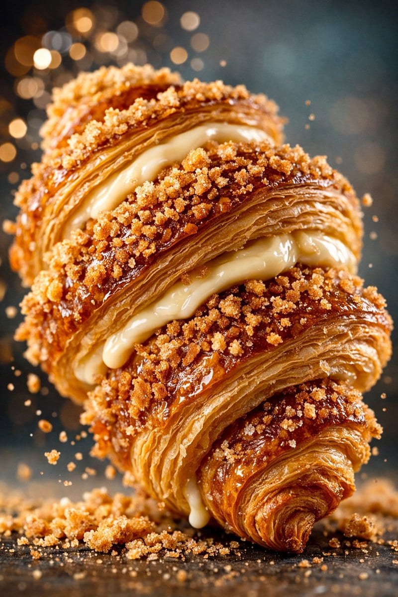 Hyper-Realistic Food Photography of Creamy Croissant - AIプロンプト