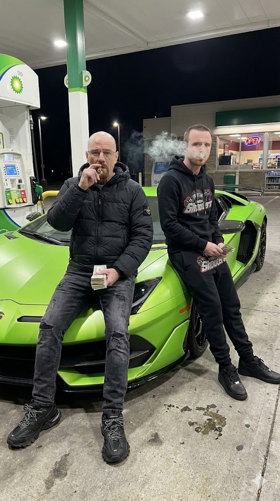 Hyper-realistic Walter White and Jesse Pinkman Street Photo - AI Generated Realistic Style Image Example