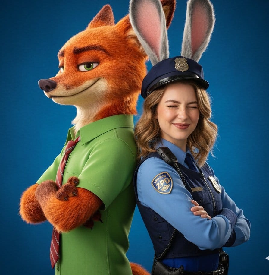 Hyper-Realistic Zootopia Cosplay Portrait with Identity Lock - AI 프롬프트