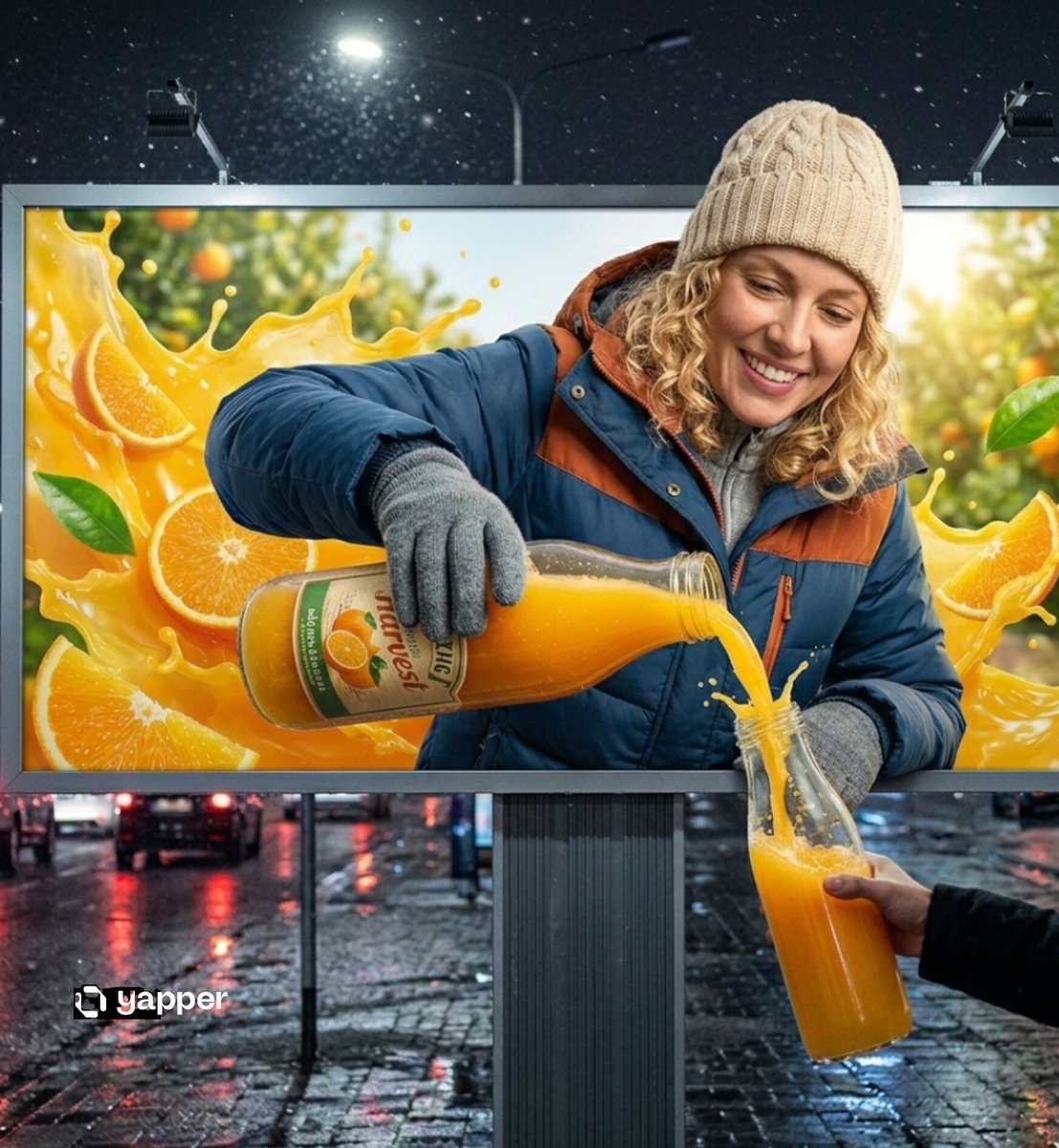 Preview image for Hyper-realistic 3D Illusion Billboard Advertisement prompt