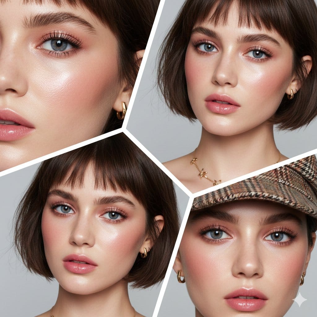 Hyper-realistic Beauty Editorial Collage (Structured JSON) - AI 프롬프트
