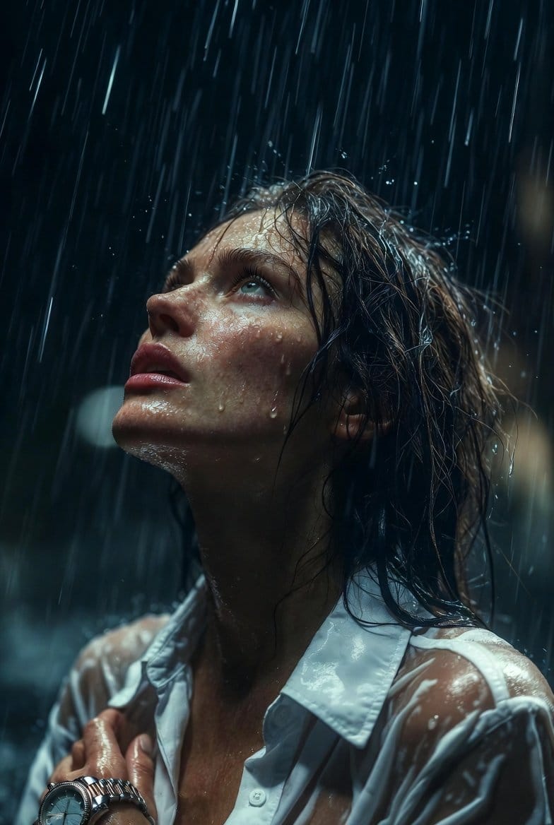 Hyper-Realistic Cinematic Night Rain Portrait JSON Prompt - KI-Prompt