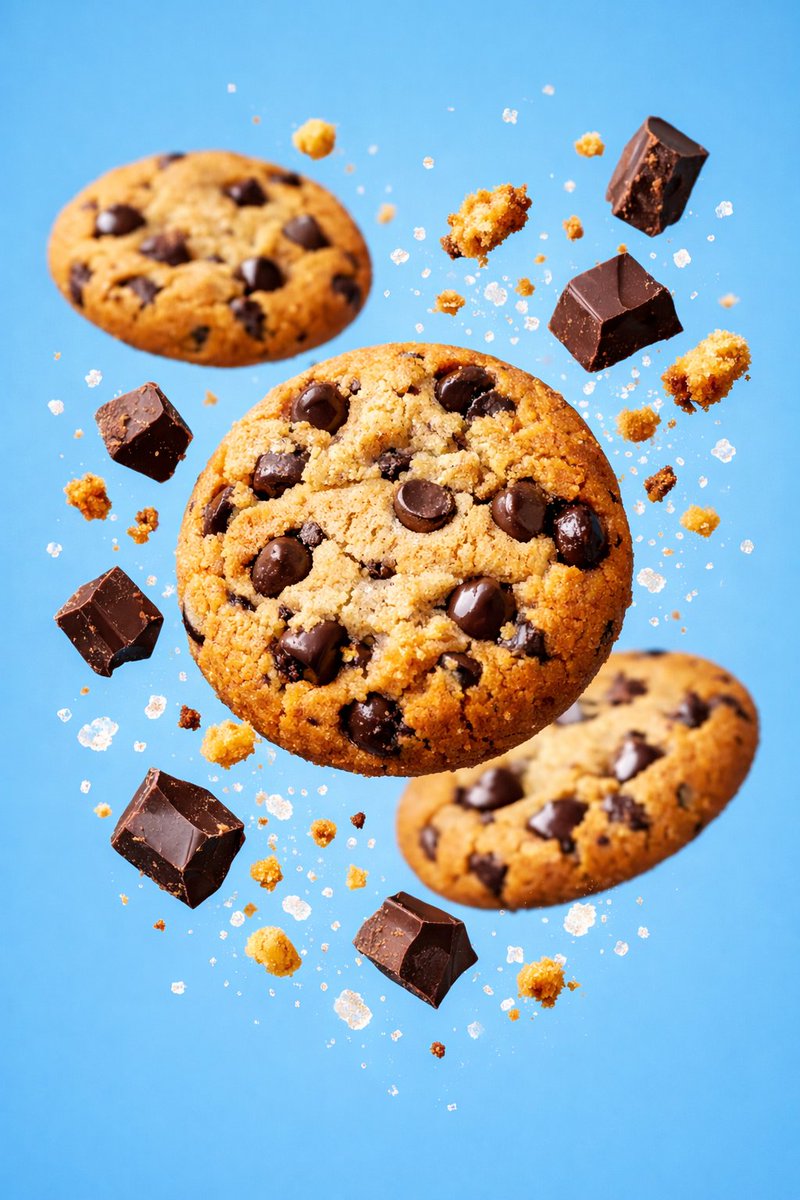 Preview image for Hyper-realistic commercial food photography of chocolate chip cookies prompt