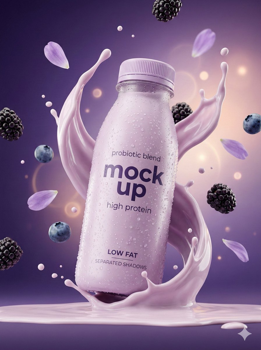 Preview image for Hyper-Realistic Commercial Product Photography Showcase (Yogurt & Electrolyte) prompt