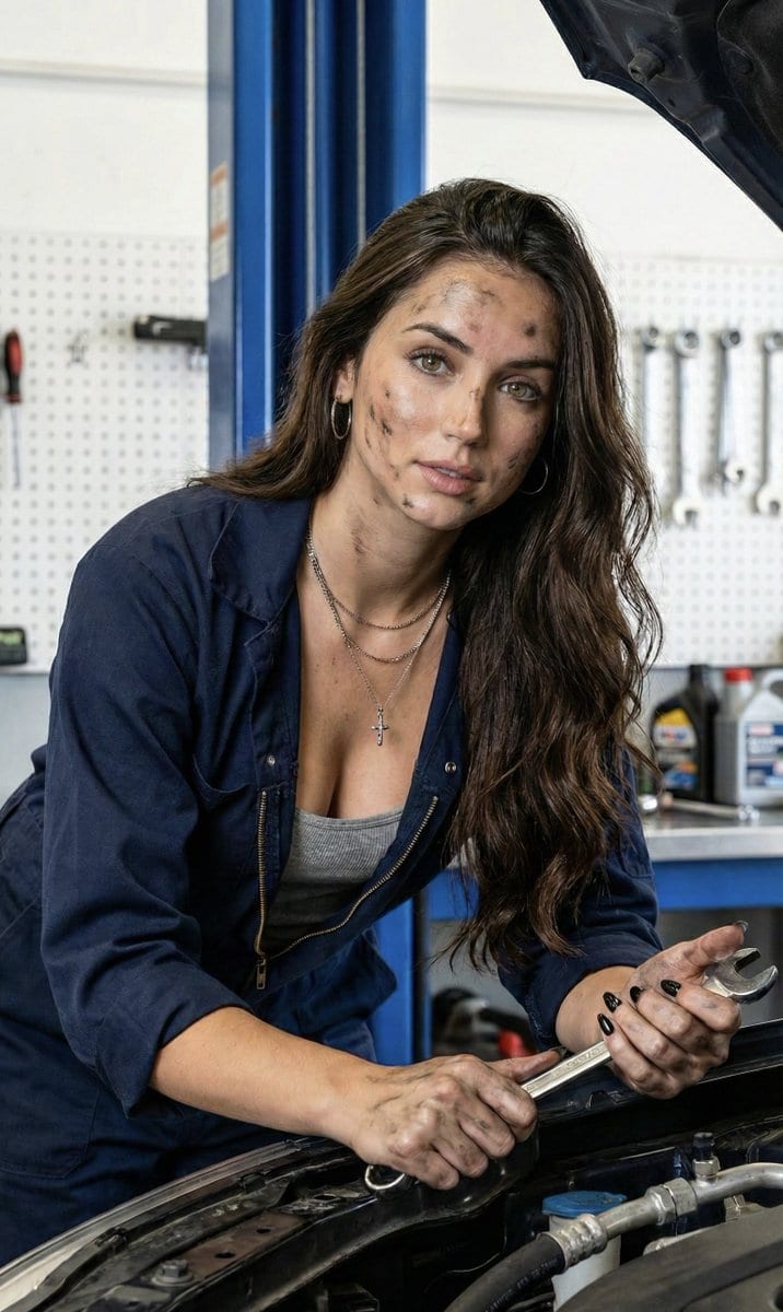 Hyper-Realistic Female Mechanic Portrait Prompt (JSON) - KI-Prompt