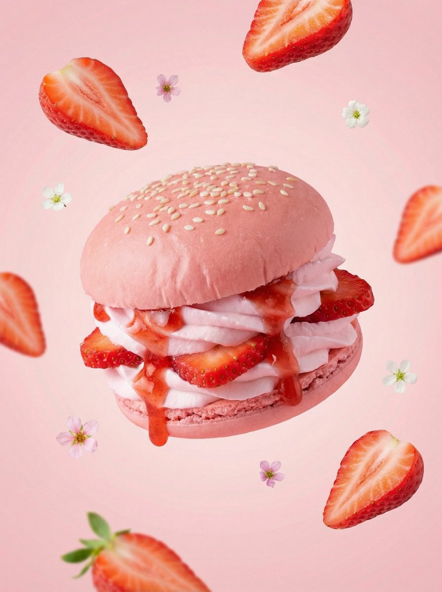 Preview image for Hyper-Realistic Fruit Dessert Burger prompt