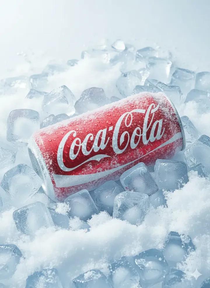 Hyper-Realistic Icy Coca-Cola Product Shot - AIプロンプト