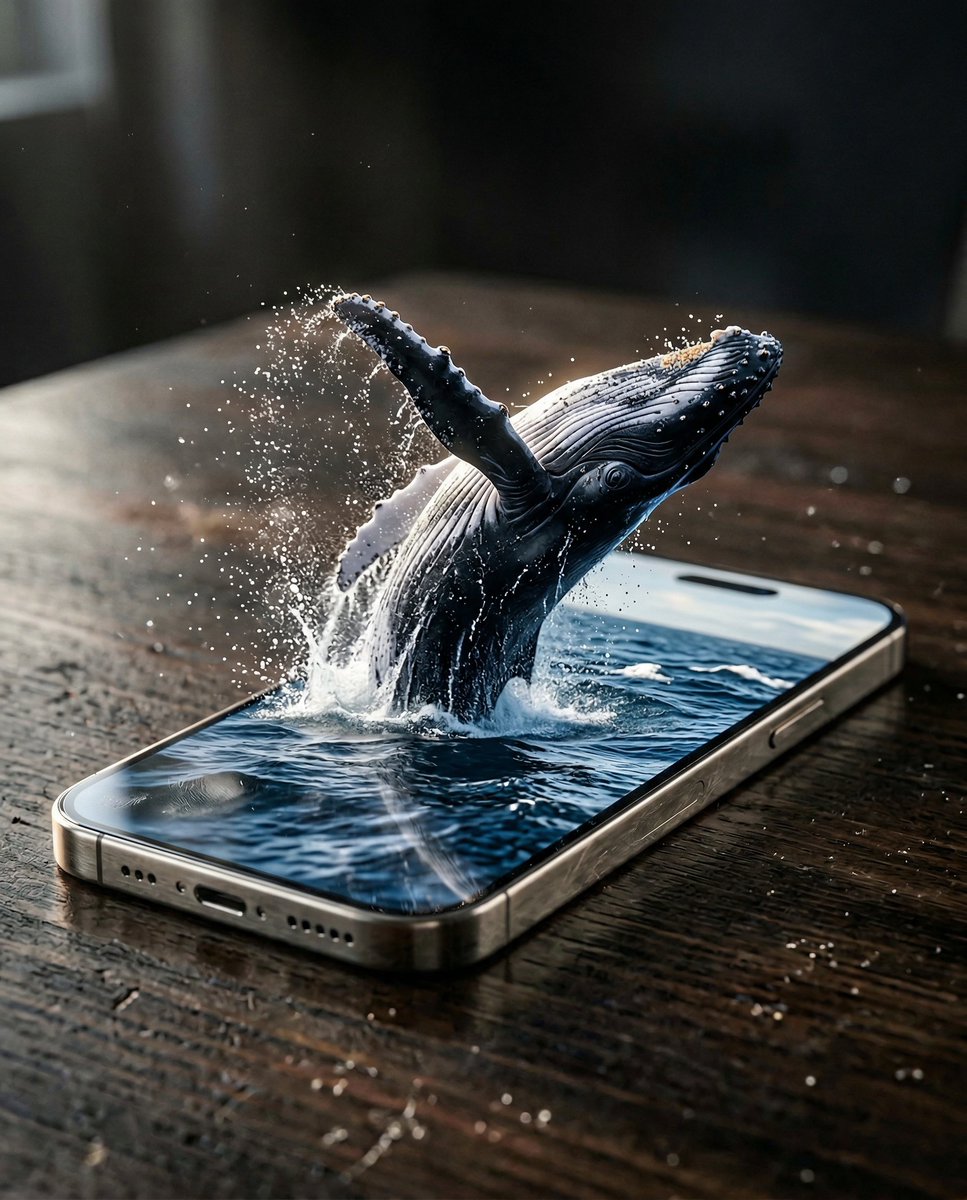 Preview image for Hyper-Realistic iPhone Whale Breach Scene prompt