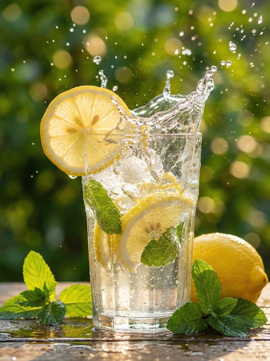 Hyper-Realistic Lemon Mint Drink Macro Photography Prompt - Prompt IA
