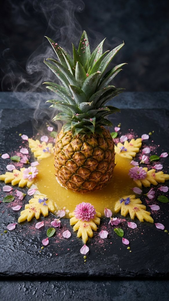Preview image for Hyper-realistic Macro Photo of Pineapple in Juice prompt