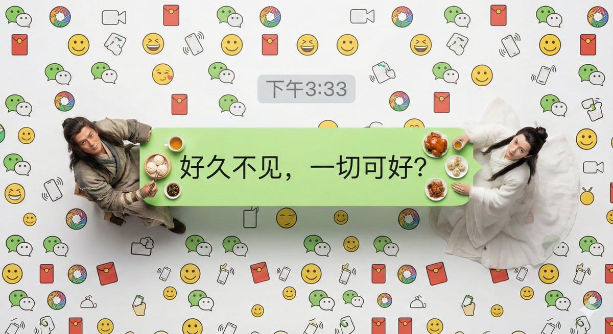 Hyper-Realistic Miniature Scene in a WeChat Chat Bubble - KI-Prompt
