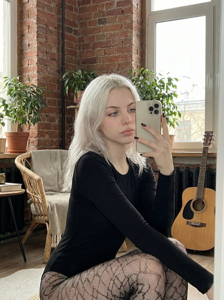 Hyper-Realistic Mirror Selfie Prompt - AI Generated Realistic Style Image