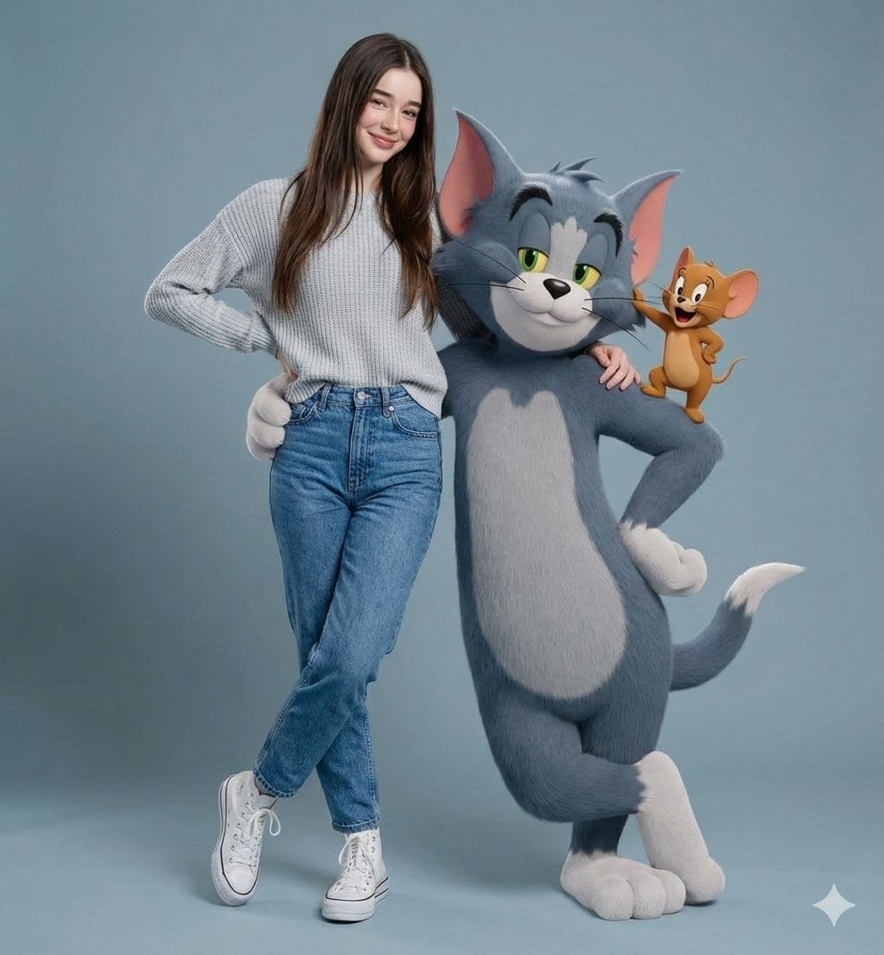 Hyper-realistic Portrait with Tom & Jerry 3D Characters - Prompt IA