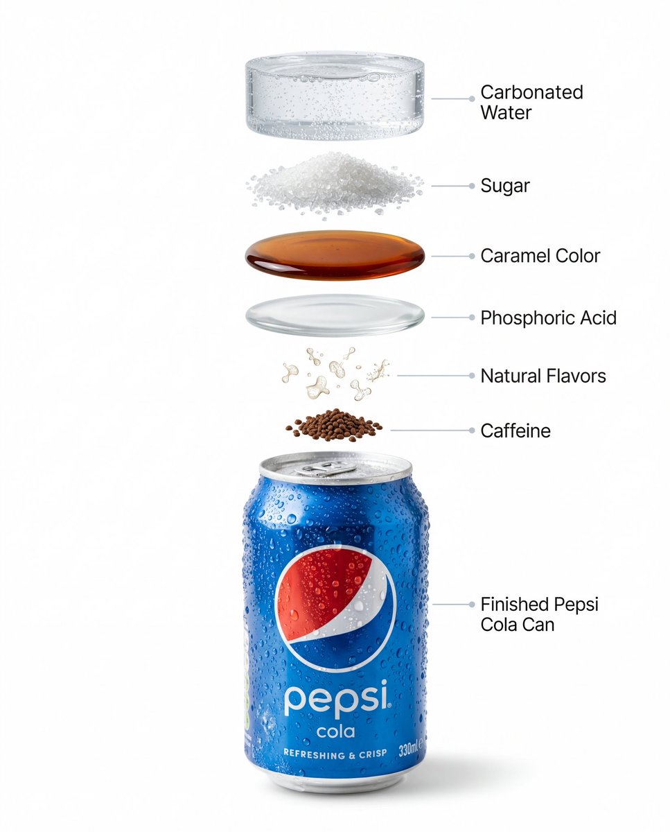 Preview image for Hyper-Realistic Product Photography and Infographic Prompts for Pepsi prompt