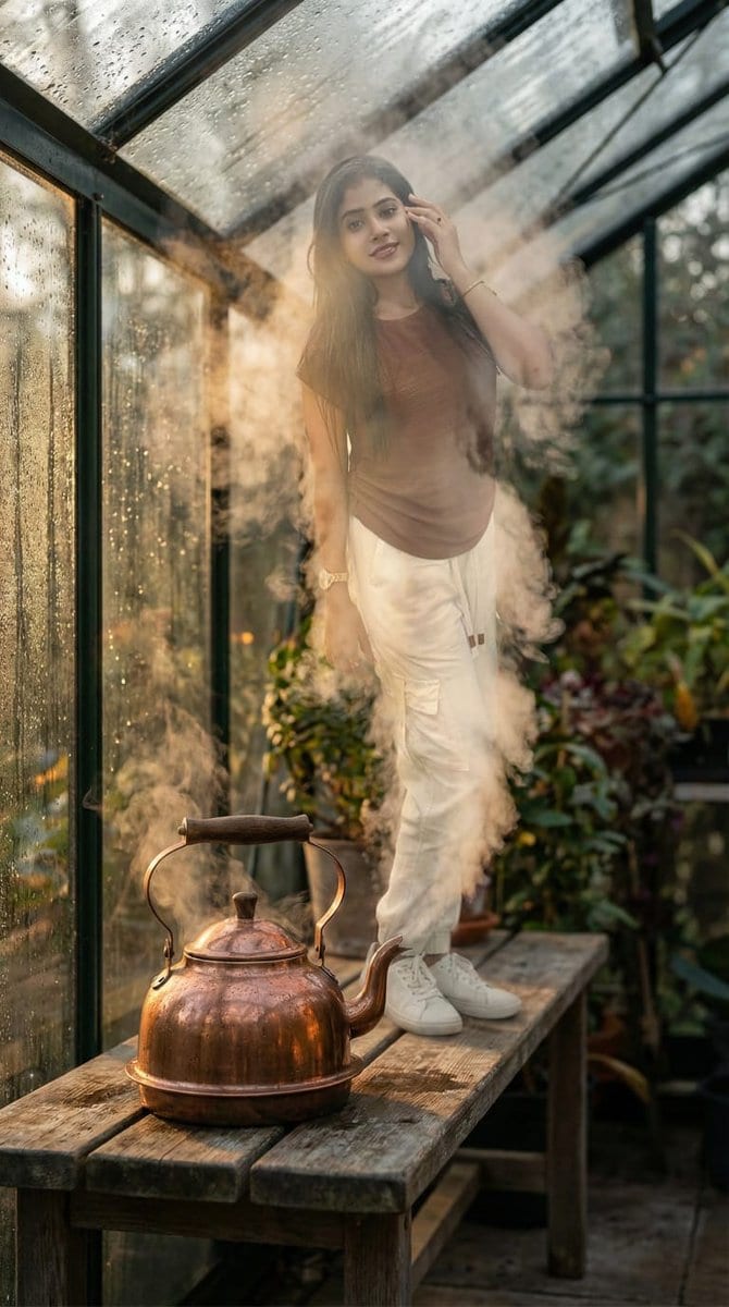 Hyper-Realistic Steam Figure of a Person - KI-Prompt