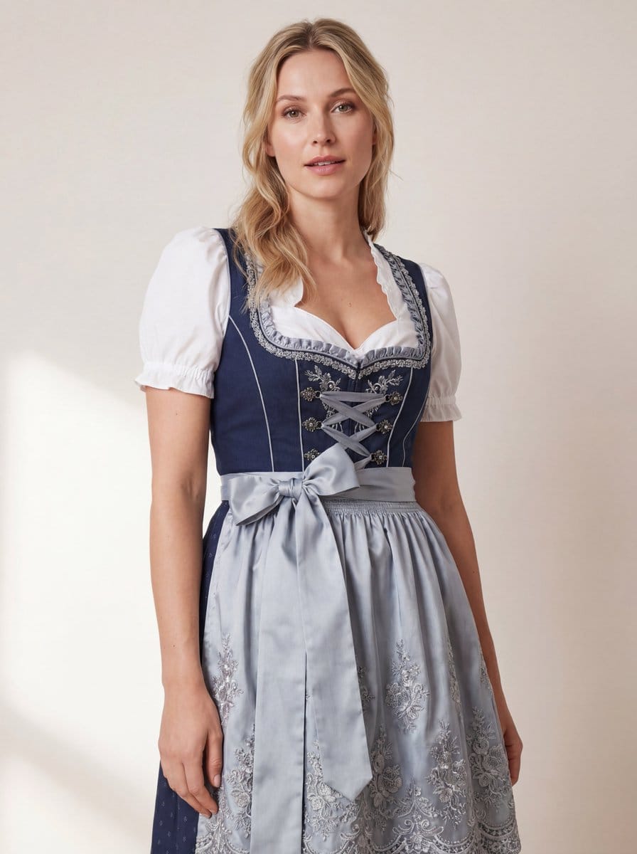 Hyper-Realistic Studio Photo of a Woman in Bavarian Dirndl - AIプロンプト