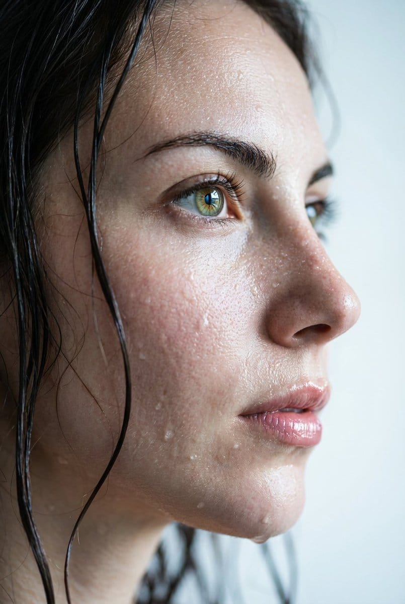 Hyper-Realistic Wet Skin Portrait - Prompt IA