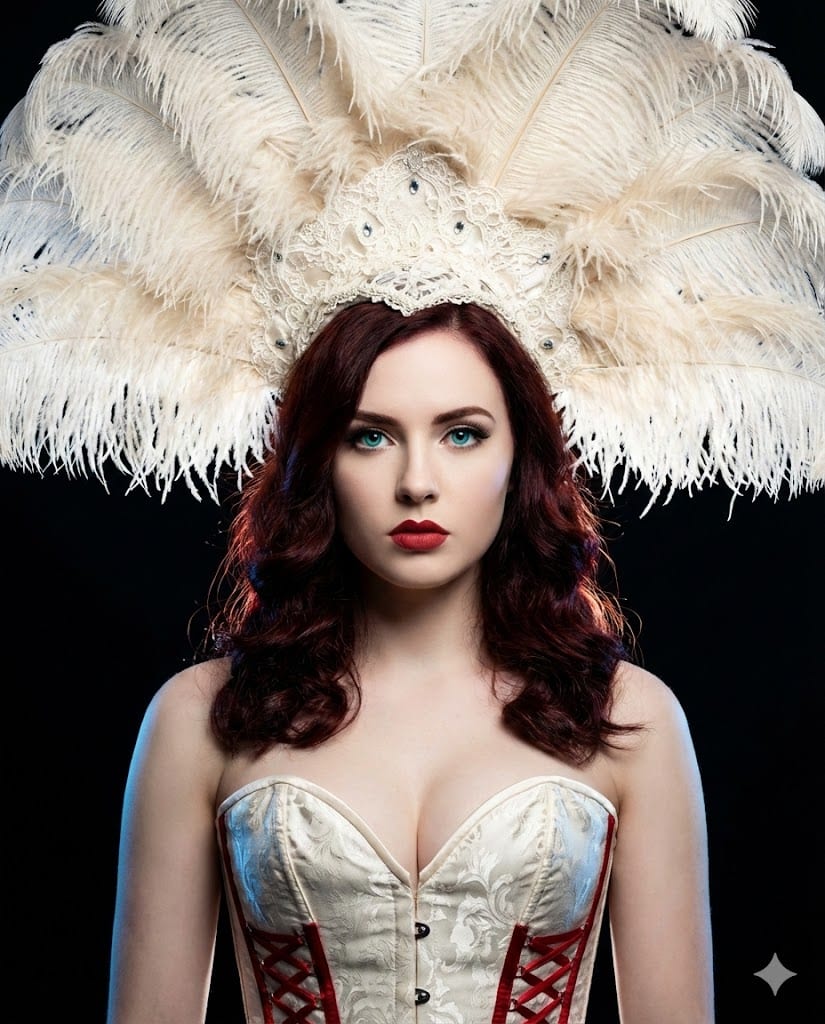Hyper-Stylized Neo-Baroque Burlesque Portrait - AI 프롬프트
