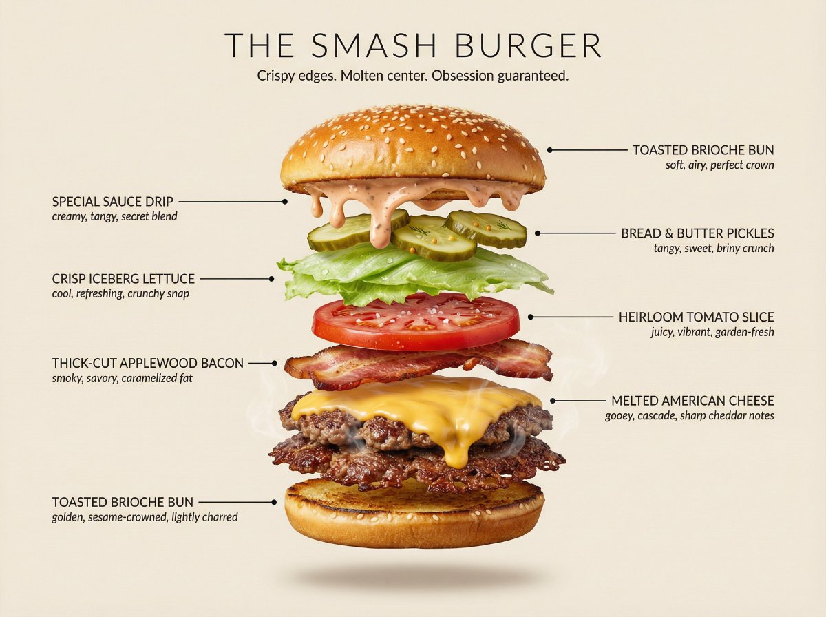 Preview image for Hyperrealistic Exploded Ingredient Stack Diagram prompt