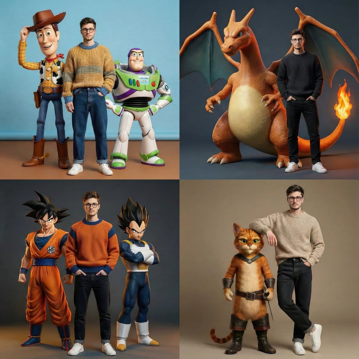Hyperrealistic Fashion Editorial with Animated Characters - Prompt IA