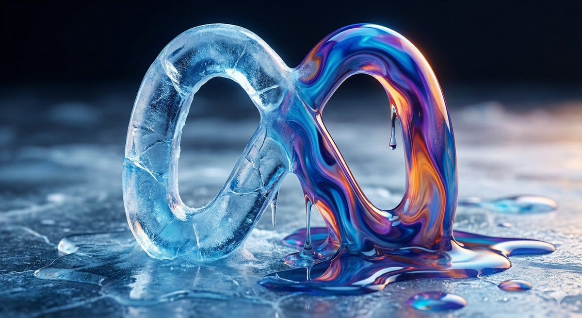 Ice and Liquid Hybrid Logo Design - AIプロンプト