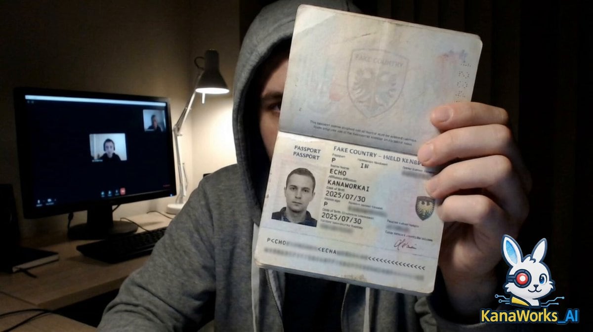 ID verification character with visible passport - AI Generated Character Style Image Example
