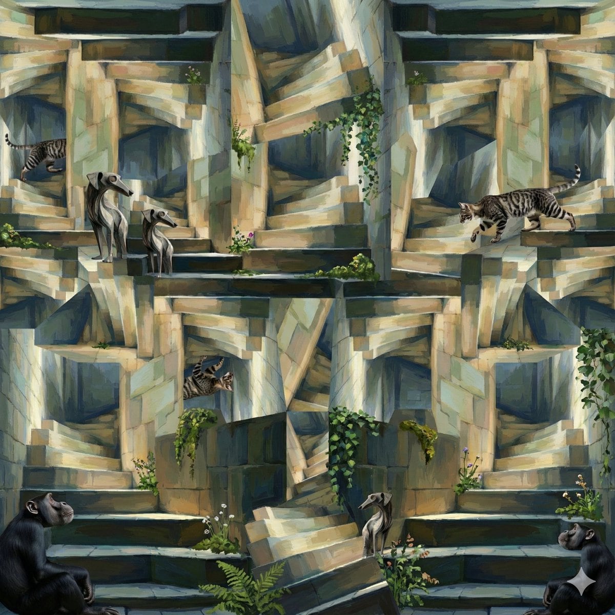 Image-to-Image Style Transfer: Collage to Cézanne Painting - AI Generated Traditional art Style Image
