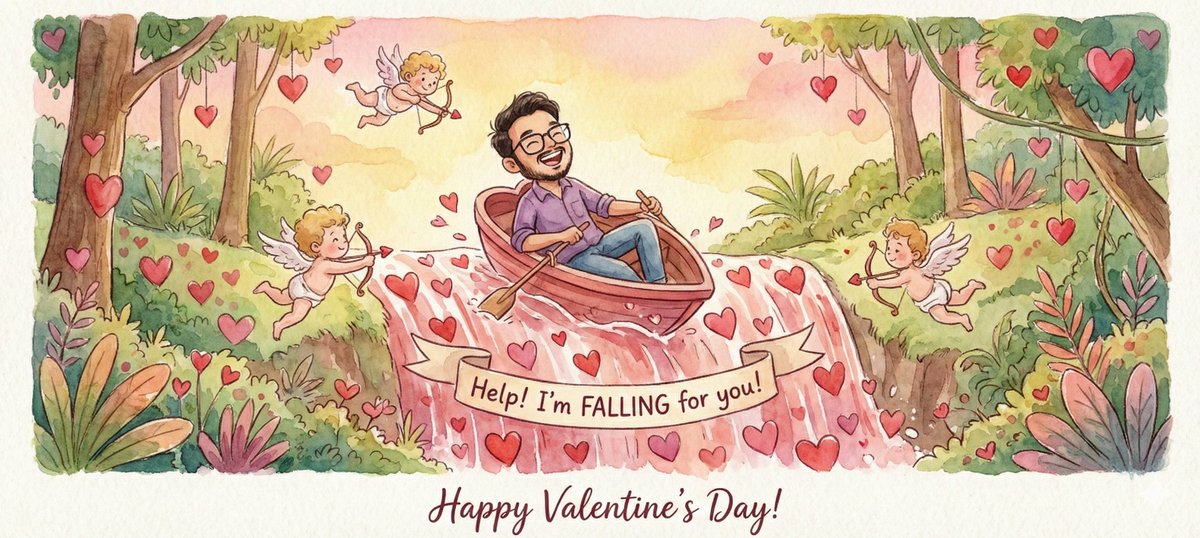 Preview image for Image Transformation into Watercolor Valentine's Day Card prompt