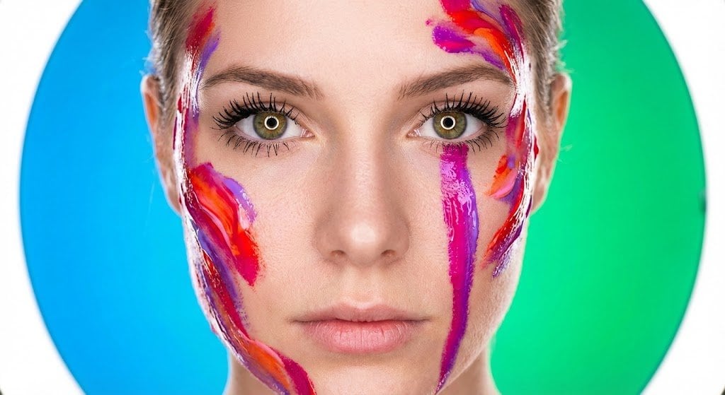 Impasto Body Paint Studio Portrait with Extreme Bokeh - AI 프롬프트