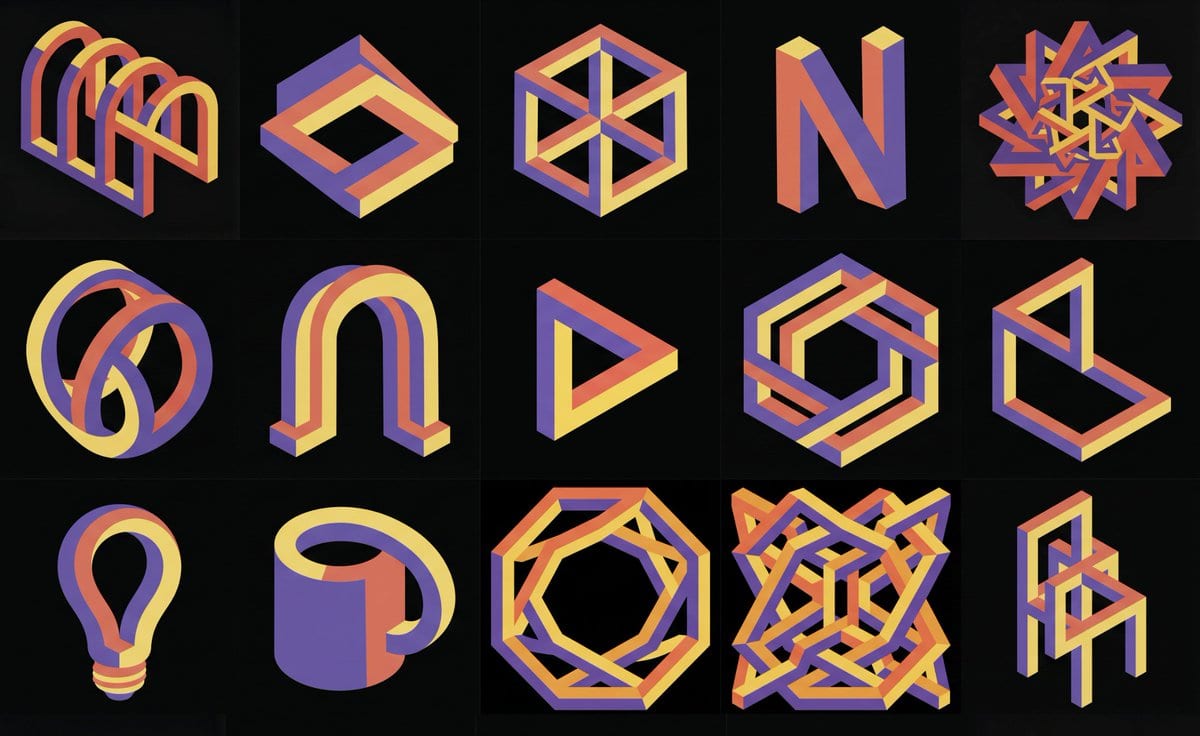 Impossible 3D shape in reference style - AI Generated 3d Style Image Example