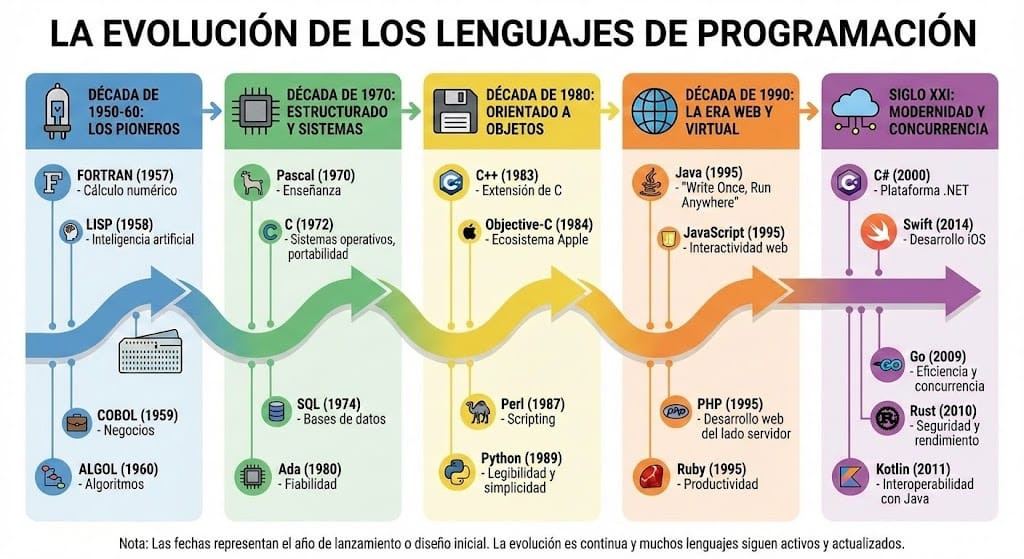 Infographic of programming language evolution - AI Generated AI Art Style Image Example