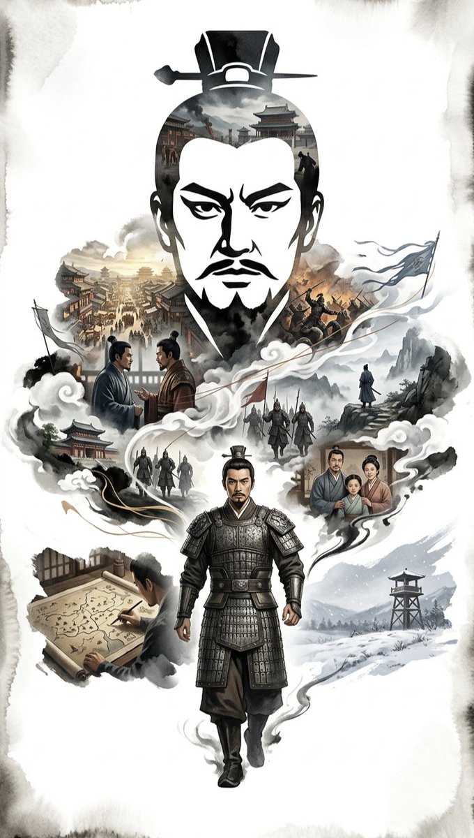 Preview image for Ink-Wash Cinematic Montage Poster prompt