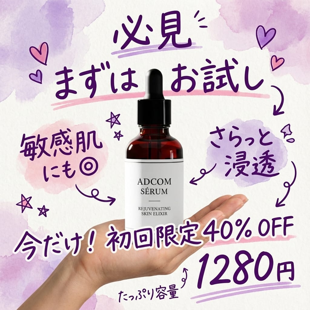 Instagram-style Japanese handwritten cosmetic ad - AI Generated AI Art Style Image Example