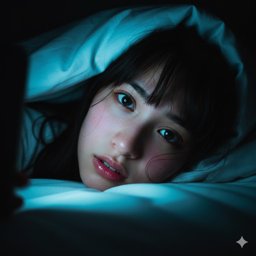 Intimate Late-Night Portrait with Screen Glow - KI-Prompt