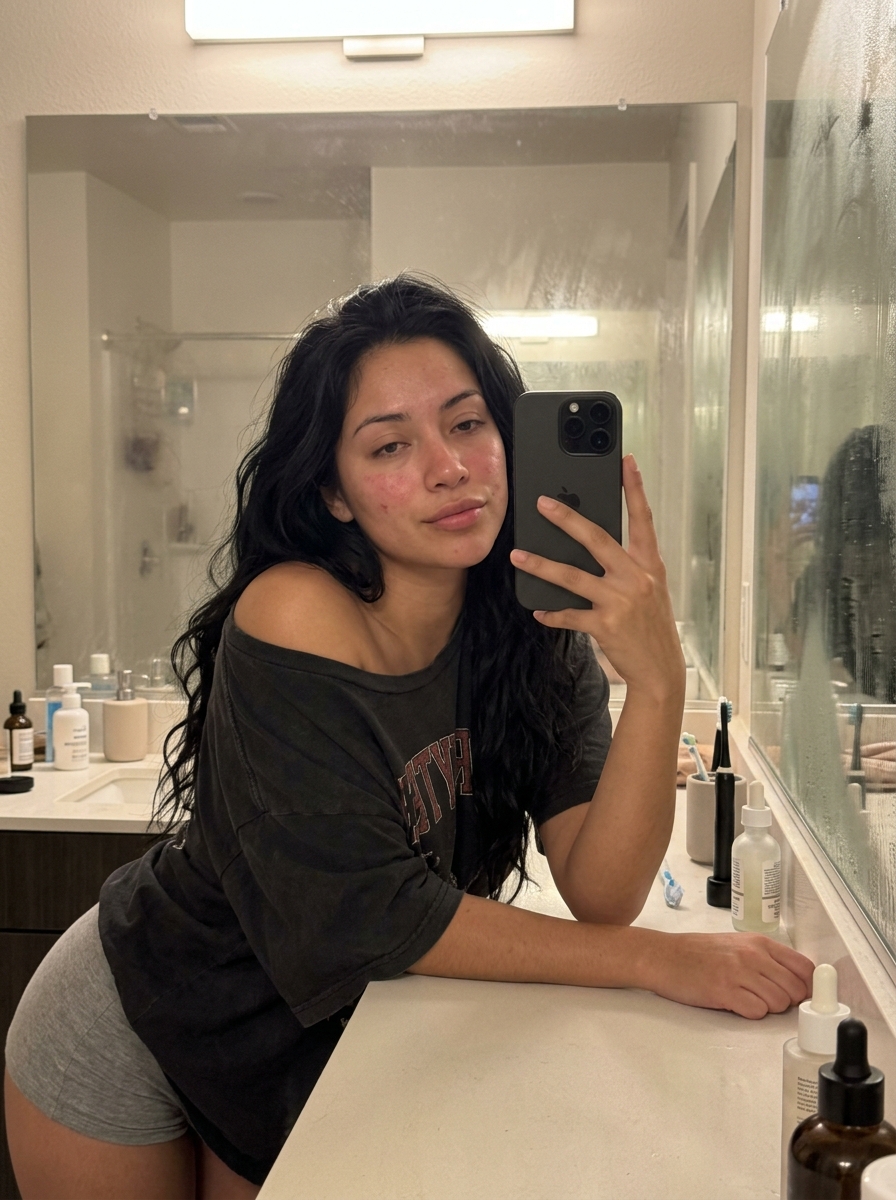 Intimate Late Night Bathroom Selfie