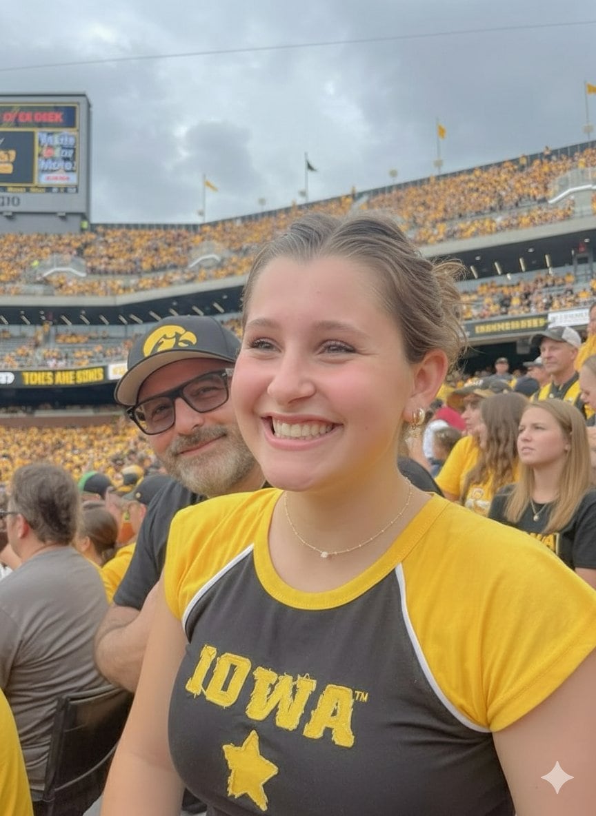 Iowa Hawkeyes Stadium Selfie Portrait - KI-Prompt