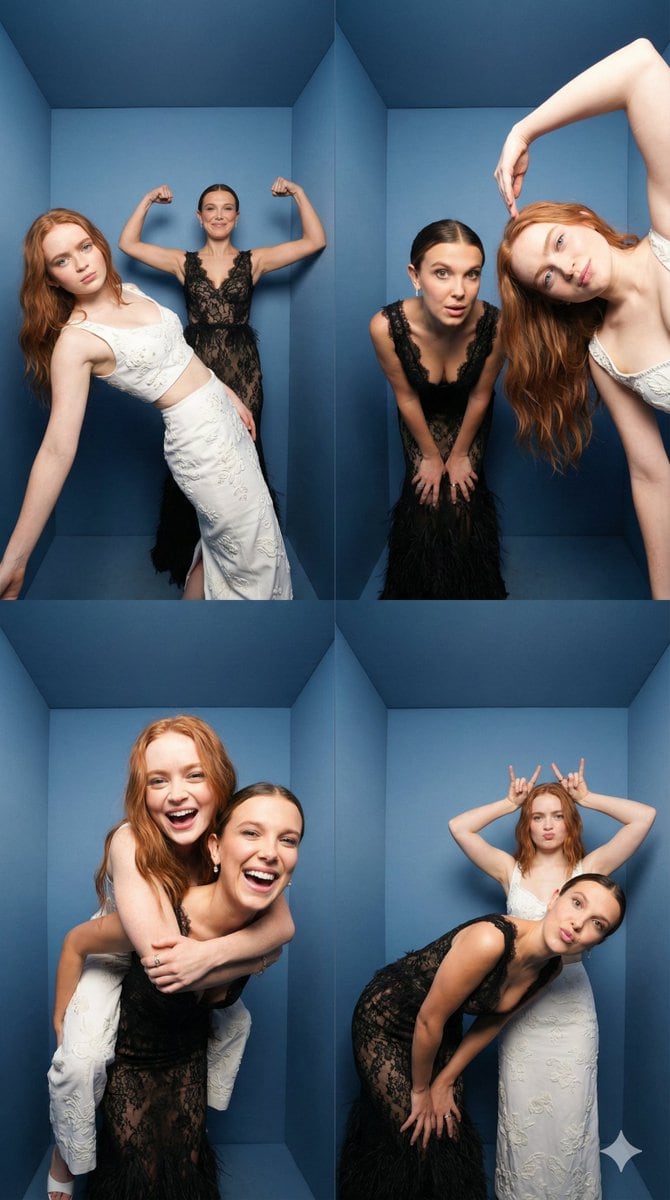 iPhone Photobooth Collage of Two Subjects - AI Generated Realistic Style Image Example